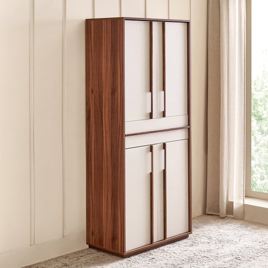 Shoji 4-Door Multipurpose Cabinet with Drawer - Brown