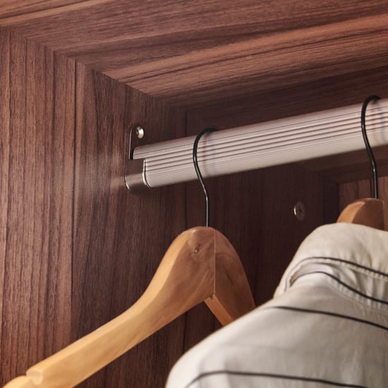 Shoji 2-Door Wardrobe with Curio - Brown