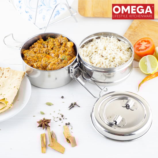 OMEGA Stainless Steel 2-Tier Lunch Box