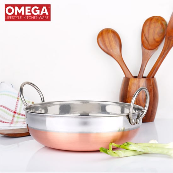 OMEGA Stainless Steel Kadai - 2.1L