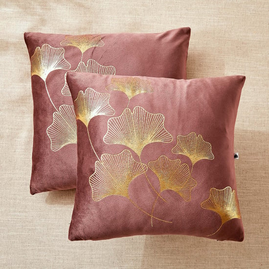 Corsica Dazzle Set of 2 Foil Printed Cushion Covers - 40x40cm