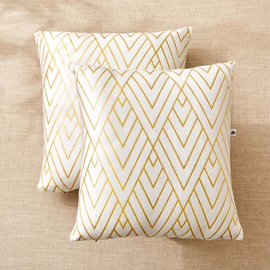 Corsica Dazzle Set of 2 Foil Printed Cushion Covers - 40x40cm