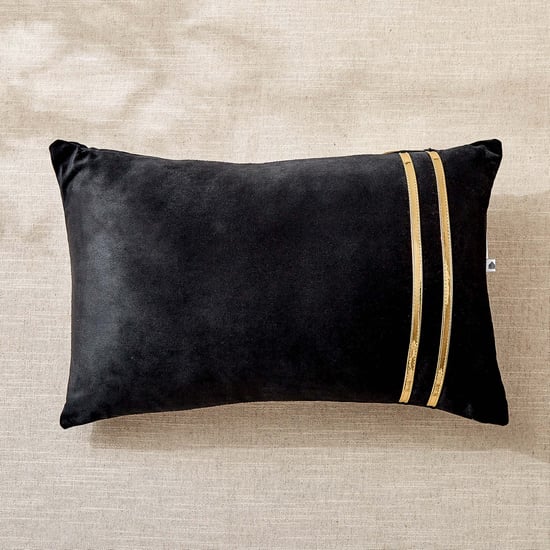 Corsica Gleam Lace Applique Filled Cushion - 50x30cm