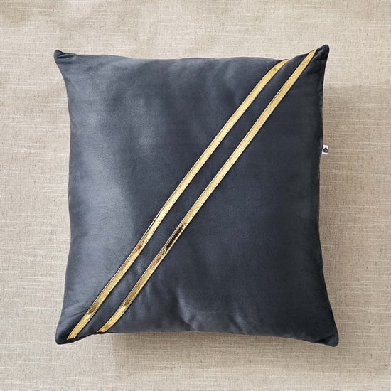 Corsica Gleam Lace Applique Filled Cushion - 40x40cm