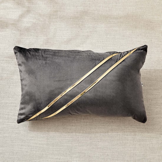 Corsica Gleam Lace Applique Filled Cushion - 50x30cm