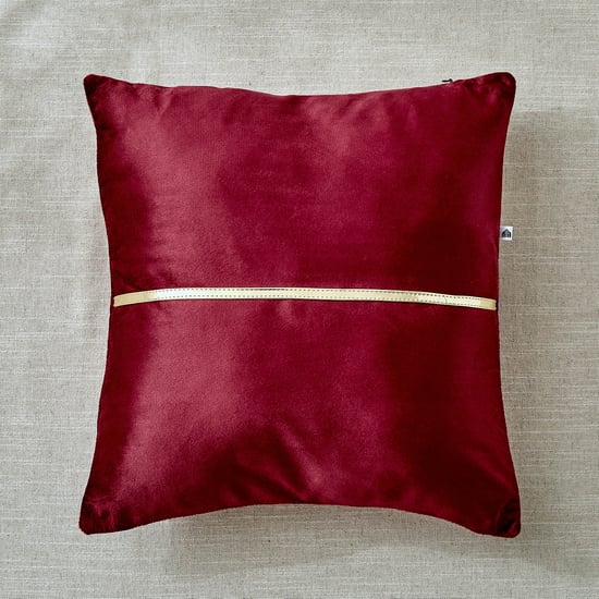 Corsica Gleam Lace Appliqued Filled Cushion - 40x40cm