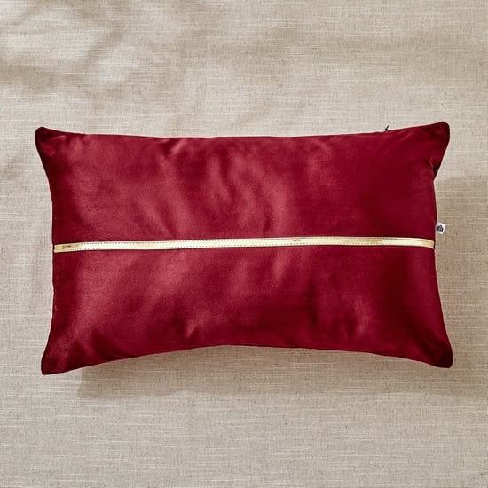 Corsica Gleam Lace Applique Filled Cushion - 50x30cm