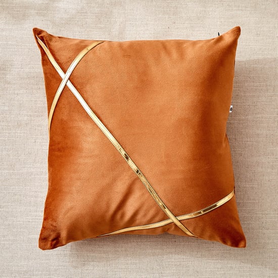 Corsica Gleam Lace Applique Filled Cushion - 40x40cm