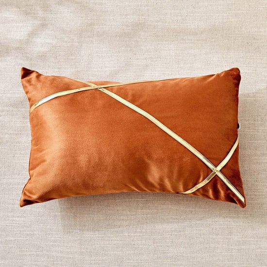 Corsica Gleam Lace Applique Filled Cushion - 50x30cm