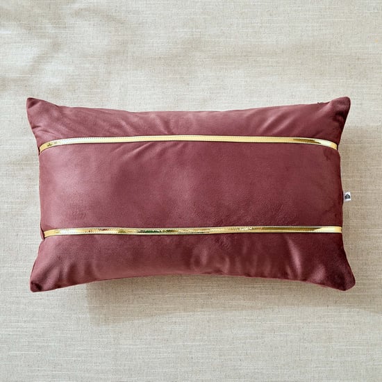 Corsica Gleam Lace Applique Filled Cushion - 50x30cm