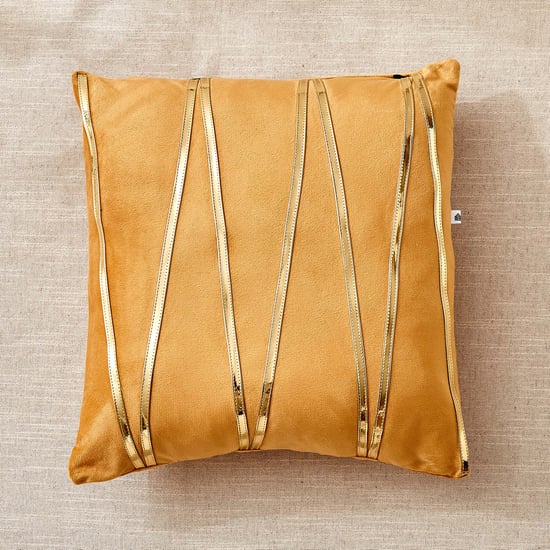 Corsica Gleam Lace Applique Filled Cushion - 40x40cm