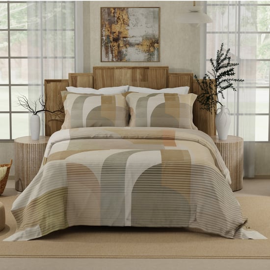 BOUTIQUE LIVING Gardenia Augusta Cotton 300TC Geometric Print 3Pcs Super King Bedsheet Set
