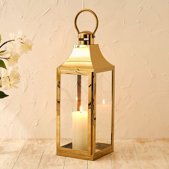 Selena Steel and Glass Lantern - Large