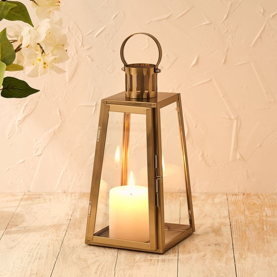 Selena Steel and Glass Tapered Lantern - Medium