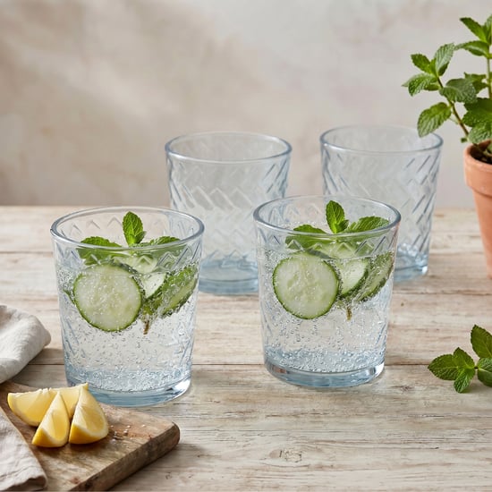 Carley Chevron Set of 4 Water Glasses - 370ml