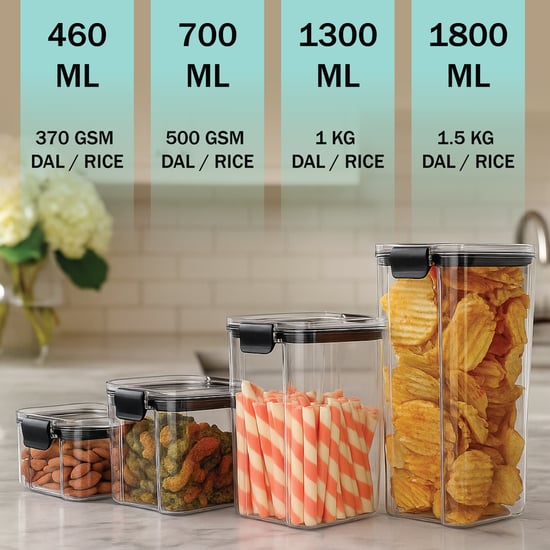 STEELO So Fresh Frameup Set of 4 PET Storage Containers - 700ml