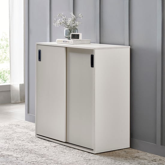 Helios Madison 2-Door Sliding Book Cabinet - White
