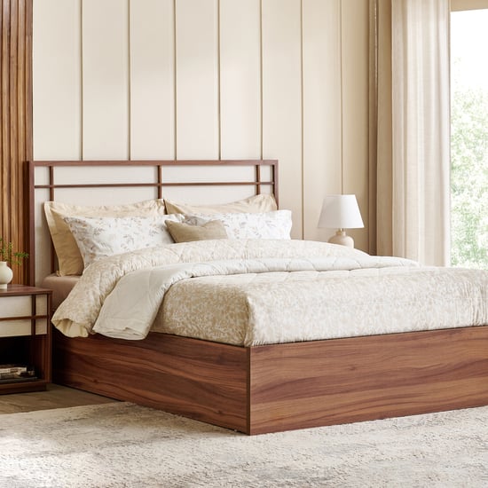 Shoji Akira King Bed with Box Storage - Brown