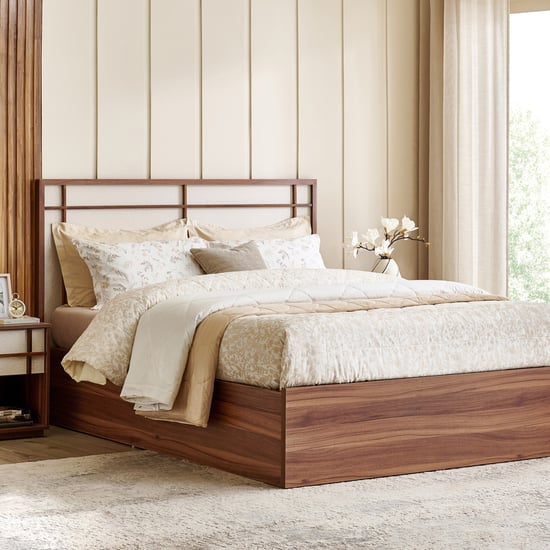 Shoji Akira Queen Bed with Hydraulic Storage - Brown
