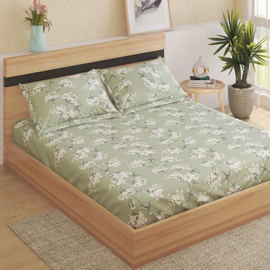 Corsica Microfibre Floral Printed 3Pcs Queen Bedsheet Set