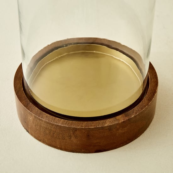 Splendid Dastkari Keith Mango Wood Hurricane Candle Holder - Large