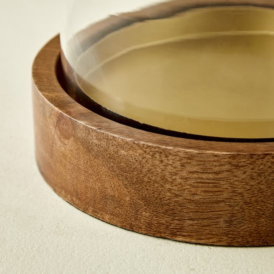 Splendid Dastkari Keith Mango Wood Hurricane Candle Holder - Large