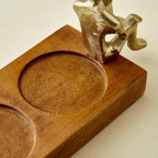 Splendid Dastkari Keith Mango Wood Multi Votive Candle Holder - Large