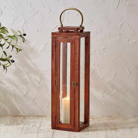 Splendid Dastkari Keith Mango Wood Lantern - Medium