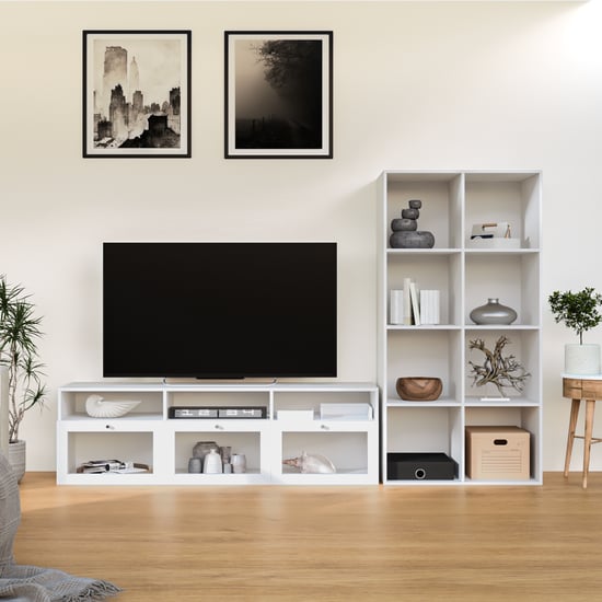 Soho Large TV Unit with Multipurpose Case - White