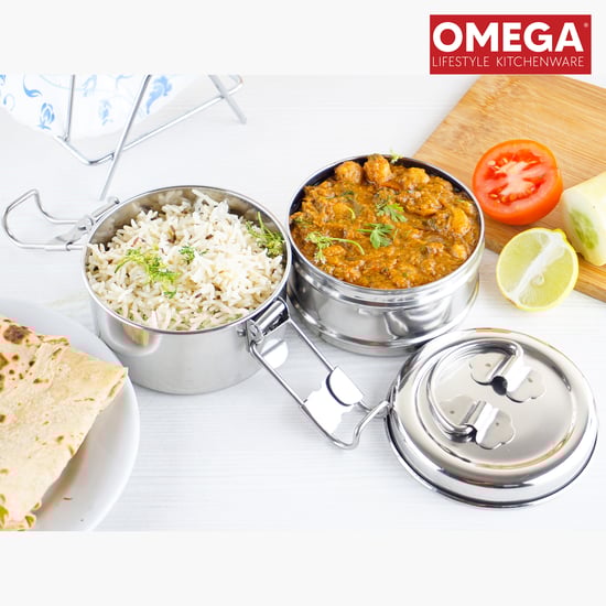 OMEGA Stainless Steel 2-Tier Lunch Box