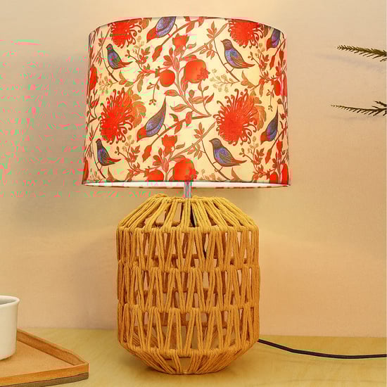 HOMESAKE Raffia Grass Table Lamp