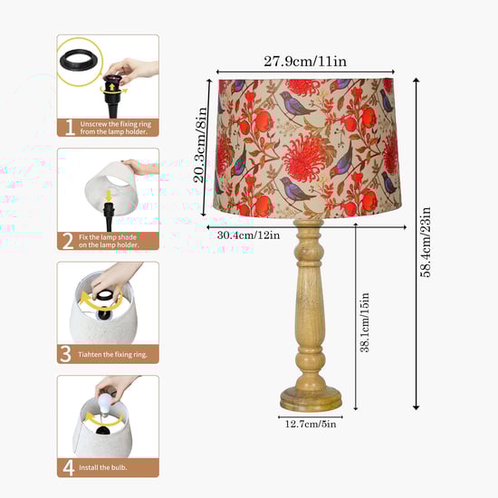 HOMESAKE Wooden Table Lamp