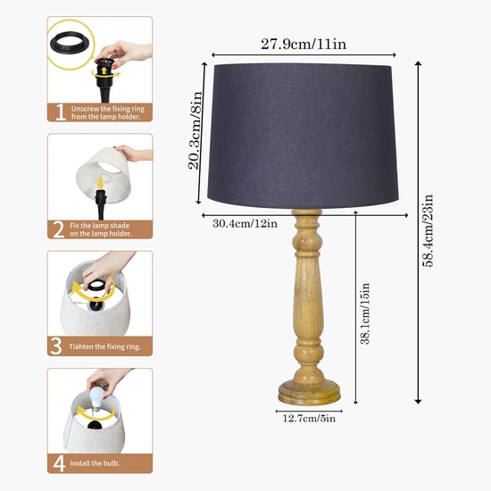 HOMESAKE Wooden Table Lamp