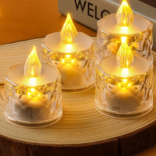HOMESAKE Set of 4 LED T-Light Candles