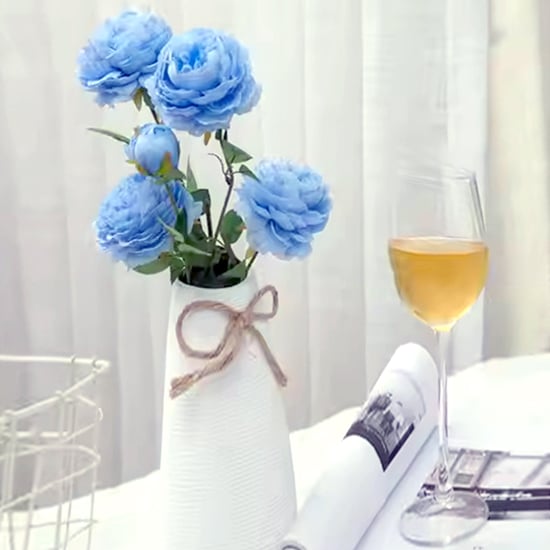 HOMESAKE Set of 3 Artificial Rose Flower Stems - 66cm