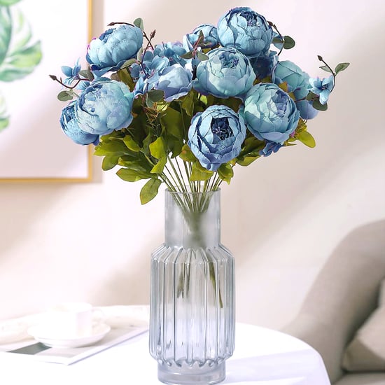 HOMESAKE Set of 2 Artificial Peony Flower Stems - 30.4cm