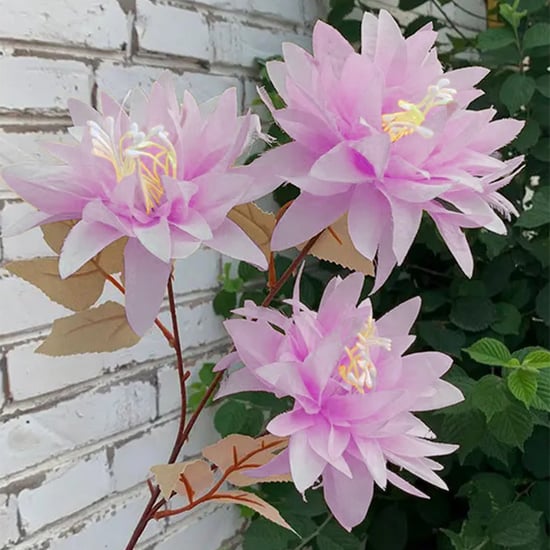 HOMESAKE Set of 2 Artificial Dahlia Flower Sticks - 66cm