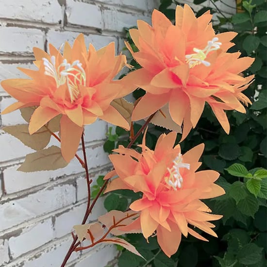 HOMESAKE Set of 2 Artificial Dahlia Flower Sticks - 66cm