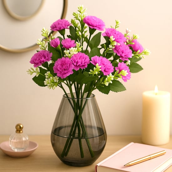 HOMESAKE Set of 2 Artificial Carnation Flower Sticks - 30.4cm