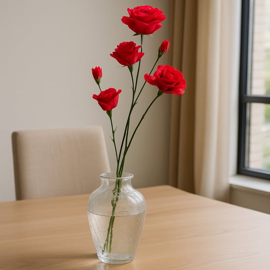 HOMESAKE Set of 2 Artificial Poppy Flower Sticks - 67.3cm