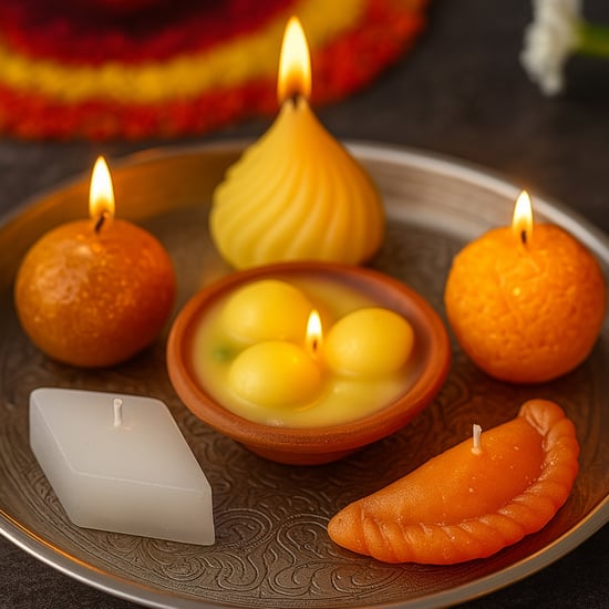HOMESAKE Set of 12 Scented Indian Sweet Candles