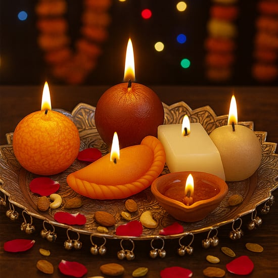 HOMESAKE Set of 4 Scented Indian Sweet Candles
