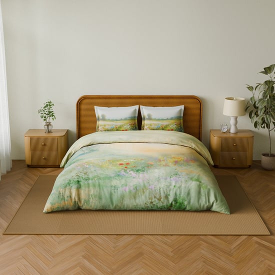 SPACES Organic Cotton 180TC Floral Print 3Pcs Super King Bedsheet Set