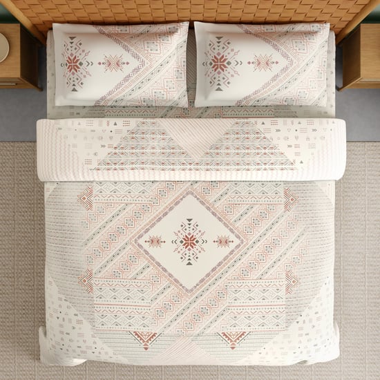 SPACES Innovations Cotton 210TC Geometric Print 3Pcs Super King Bedsheet Set