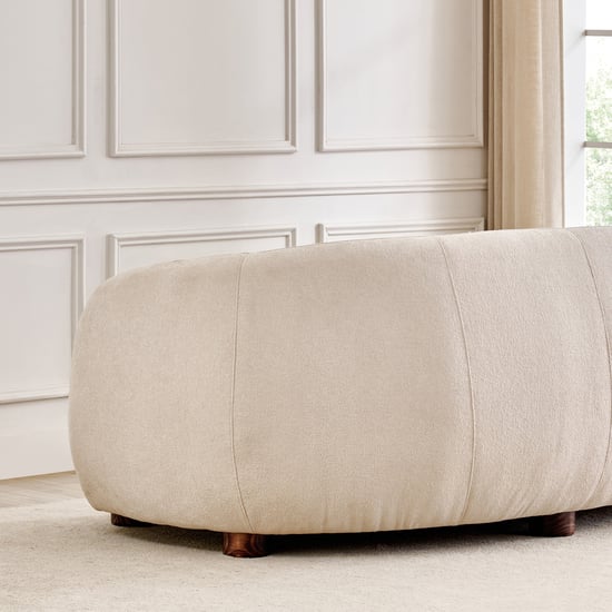 Kai Fabric 3-Seater Sofa with Cushions - Beige