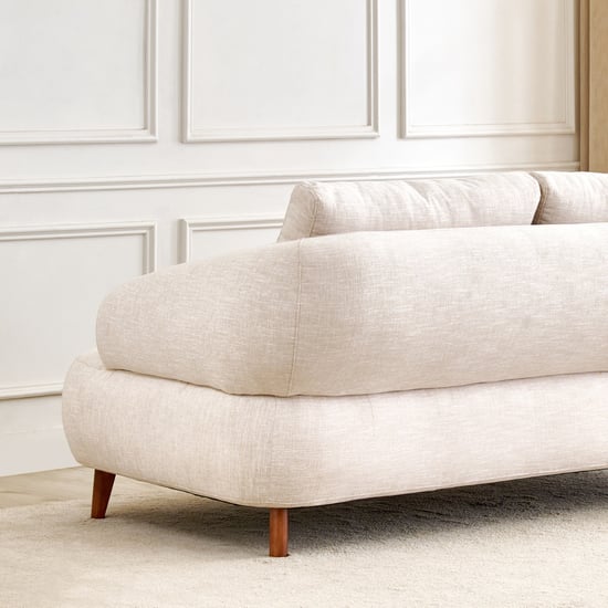 Nuqta Fabric 3-Seater Sofa with Cushions - Beige