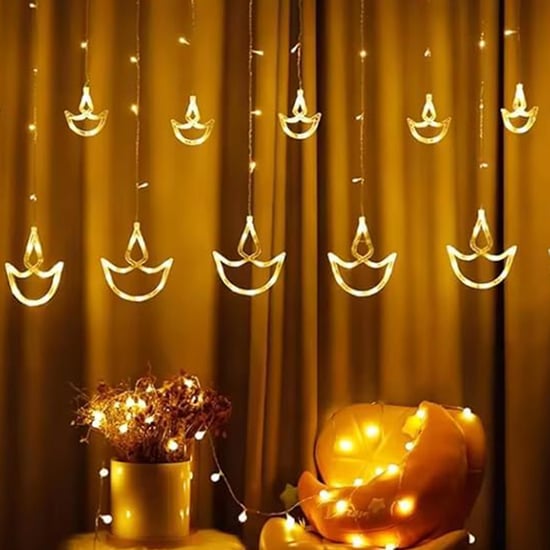 HOMESAKE LED Diya Curtain String Light