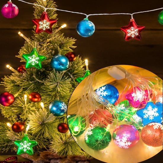 HOMESAKE Ball and Star String Lights - 14 Bulbs