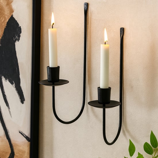 HOMESAKE Set of 2 Metal Wall Taper Candle Holders