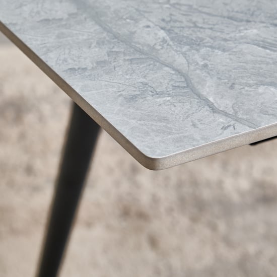 Arcane Ceramic Top 4-6 Seater Extendable Dining Set with Chairs - Grey